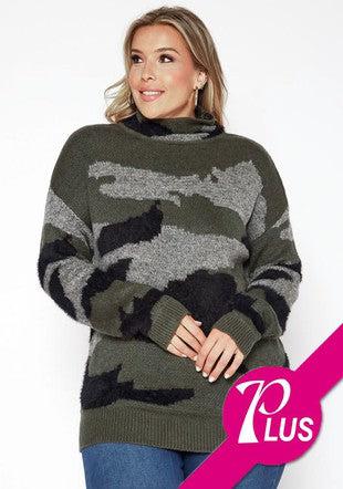 Curvy Camo Sweater