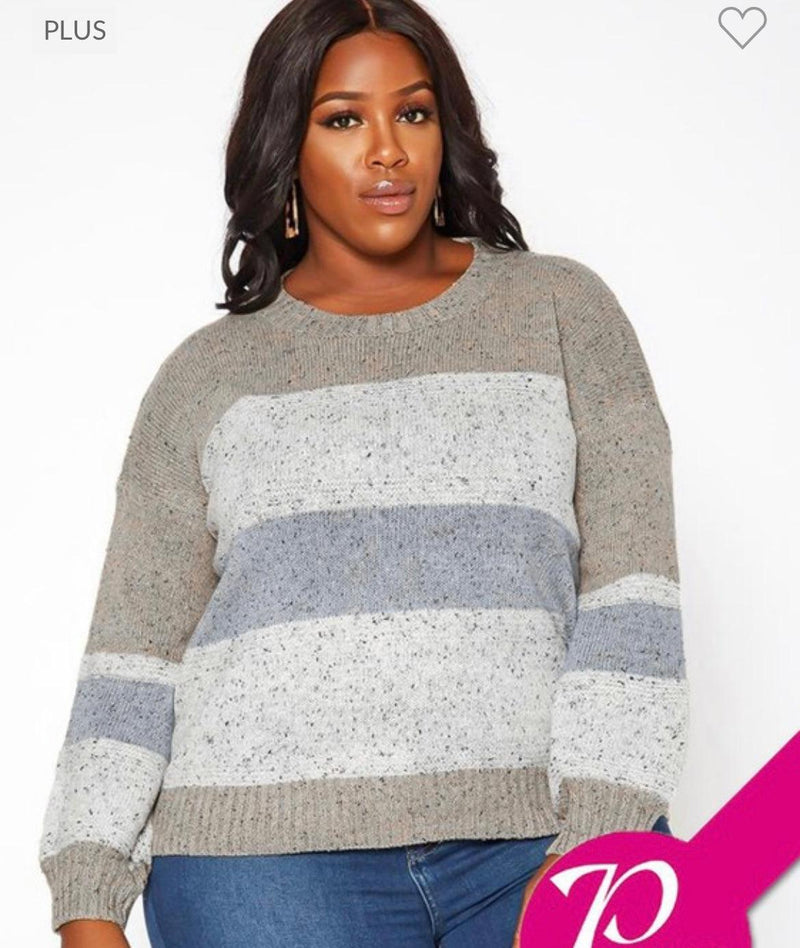 Curvy Knit Sweater Taupe