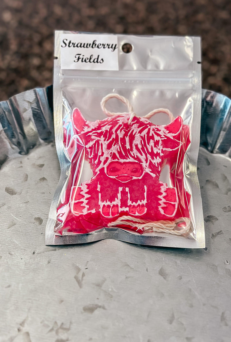 Highland Cow Small Freshie-Pink