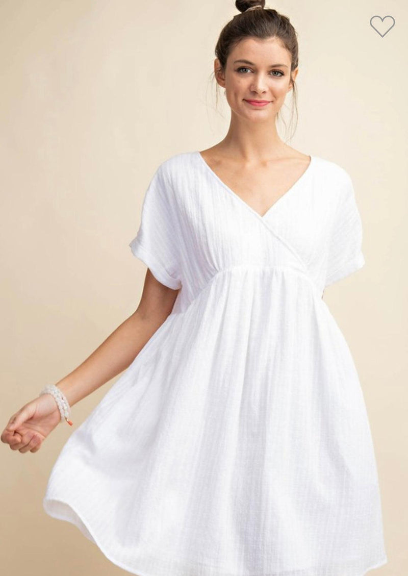 Textured Cotton Dress with Pockets