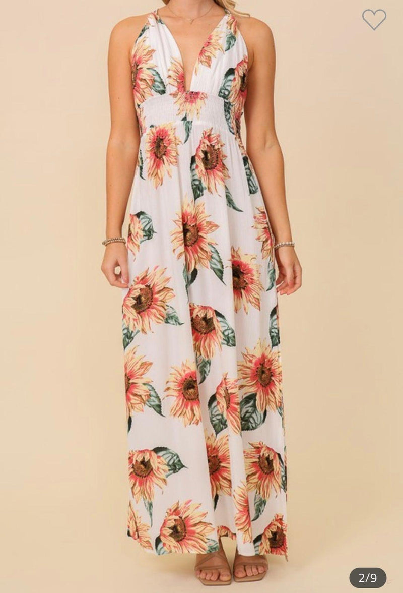 Sunflower Dress - White