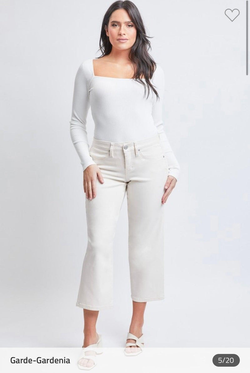 Misty High Rise Wide Leg Flood Gardenia