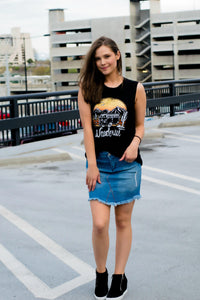 Wanderlust Tank- Black - 512 Boutique