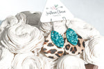 Leopard + Teal Glitter Bitty Layer Earrings - 512 Boutique