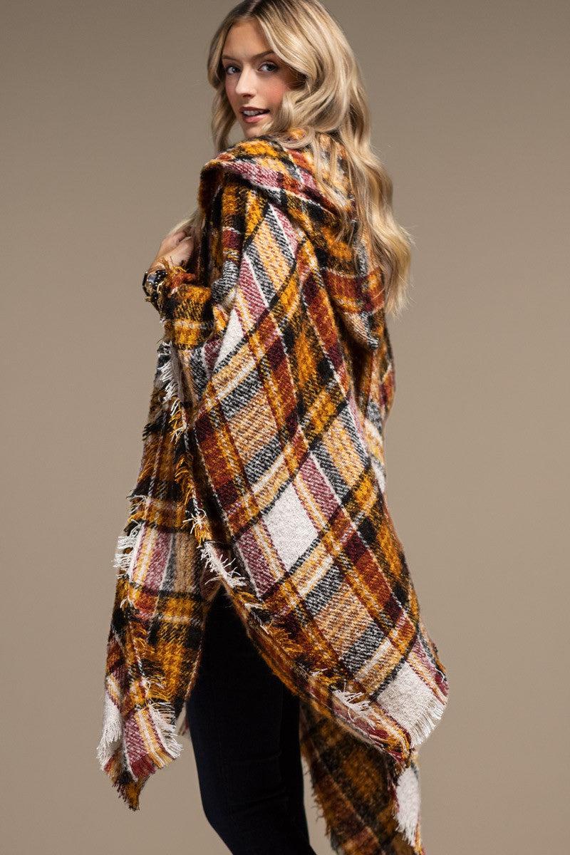 Mochachino Plaid Ruana