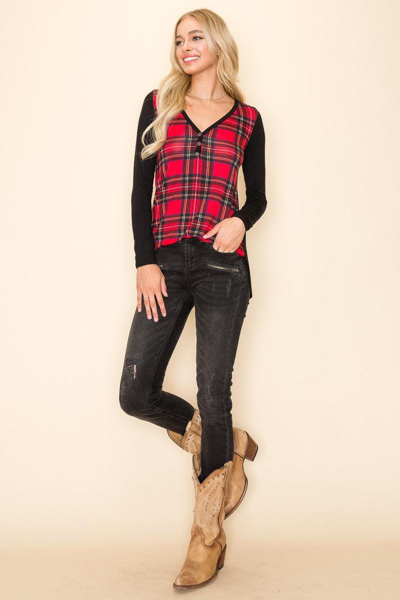 Plaid Button Down Top