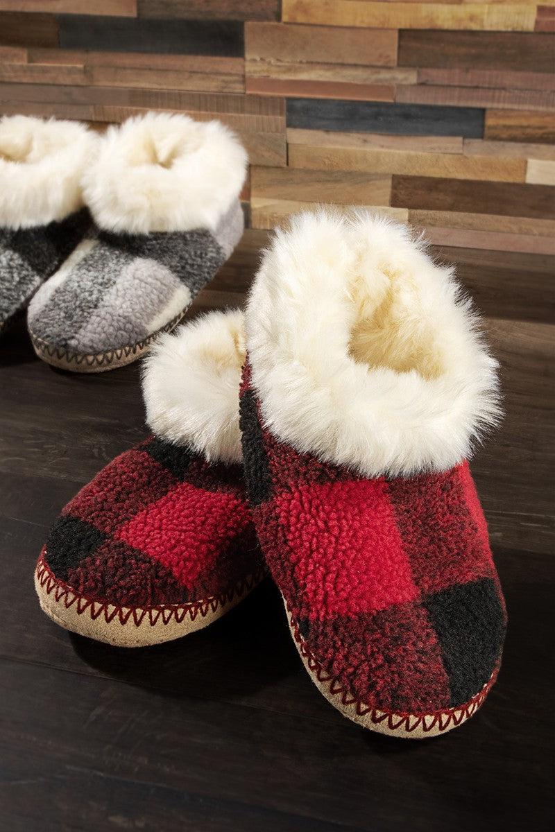 Red/Black Plaid Slippers