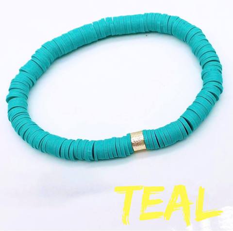 Neon Summer Dots Bracelet - Teal - 512 Boutique