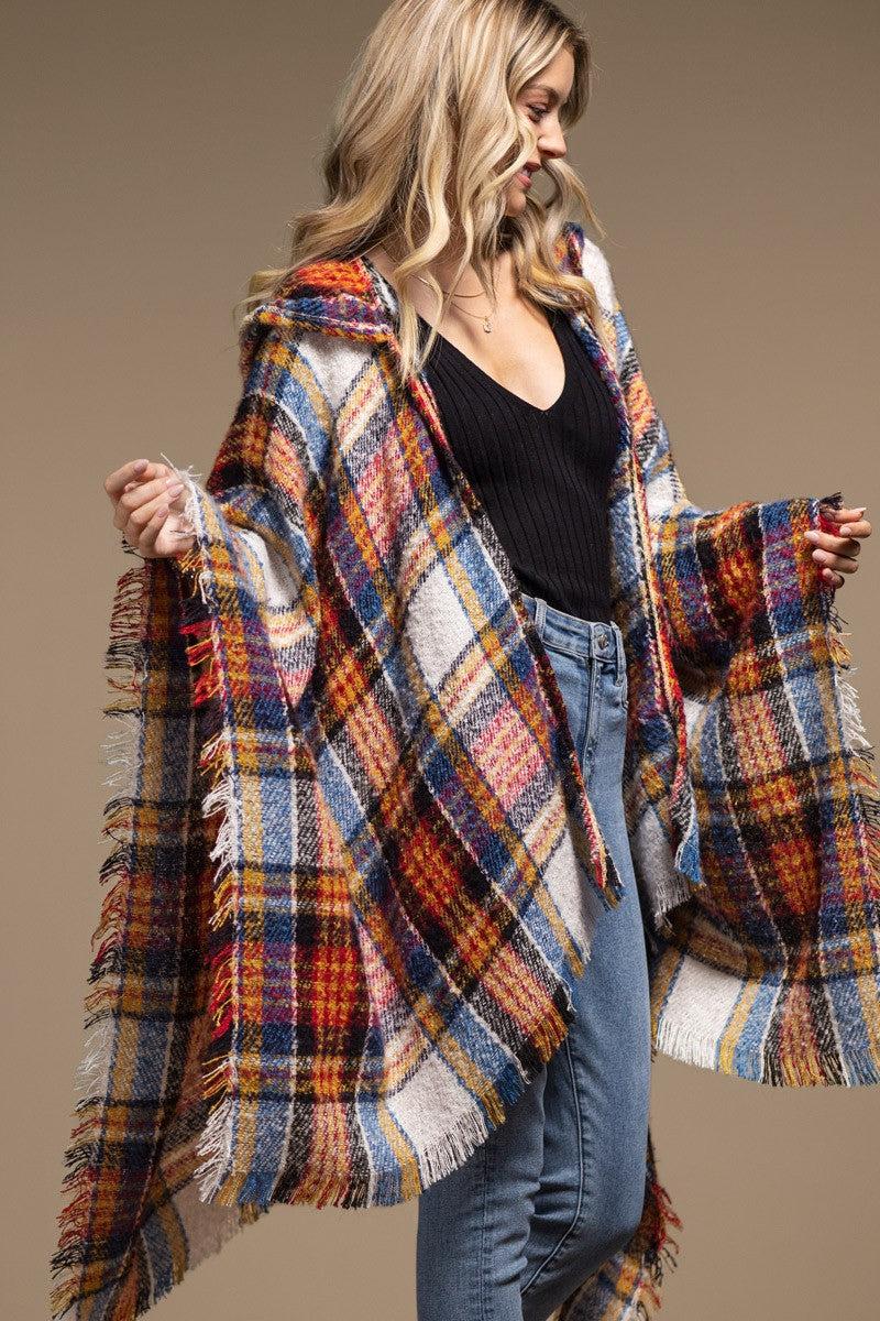 Vin Chaud Plaid Ruana